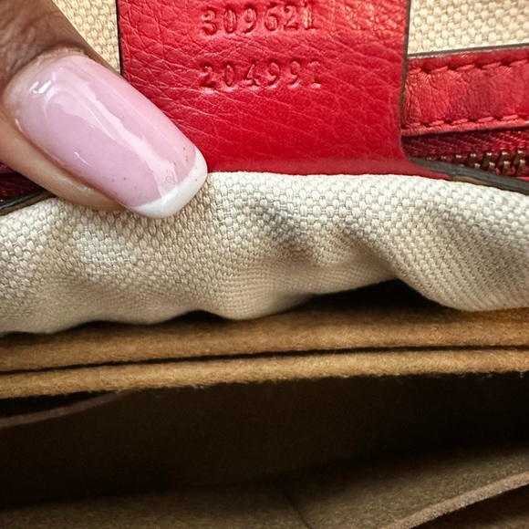 LNWOT Large in Red Canvas Vintage Web Rania Top Handle Gucci Bag - Picture 10 of 11